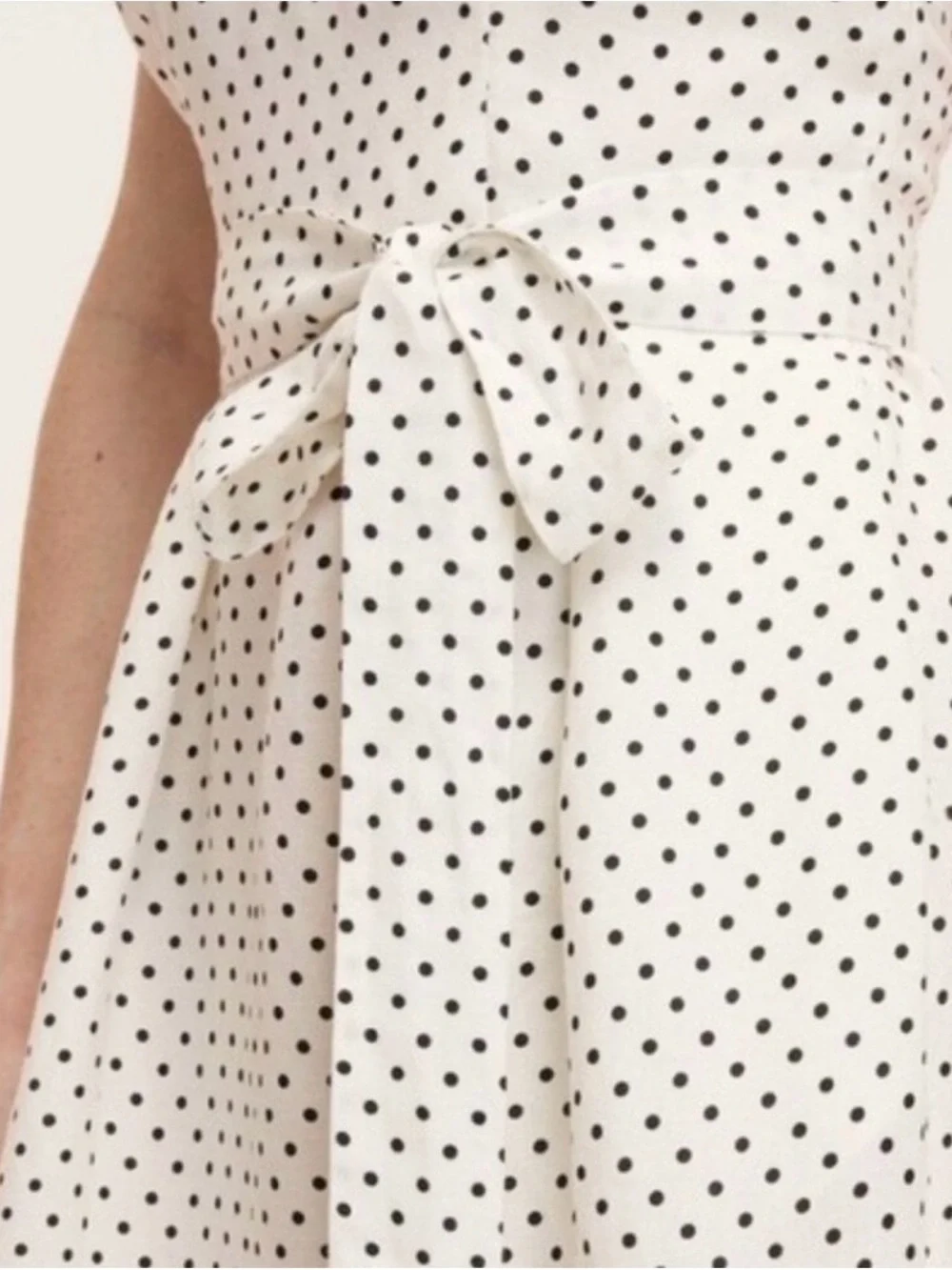 kate spade Belted White Midi Dress with Black Polka Dots, SZ. XL, NWT